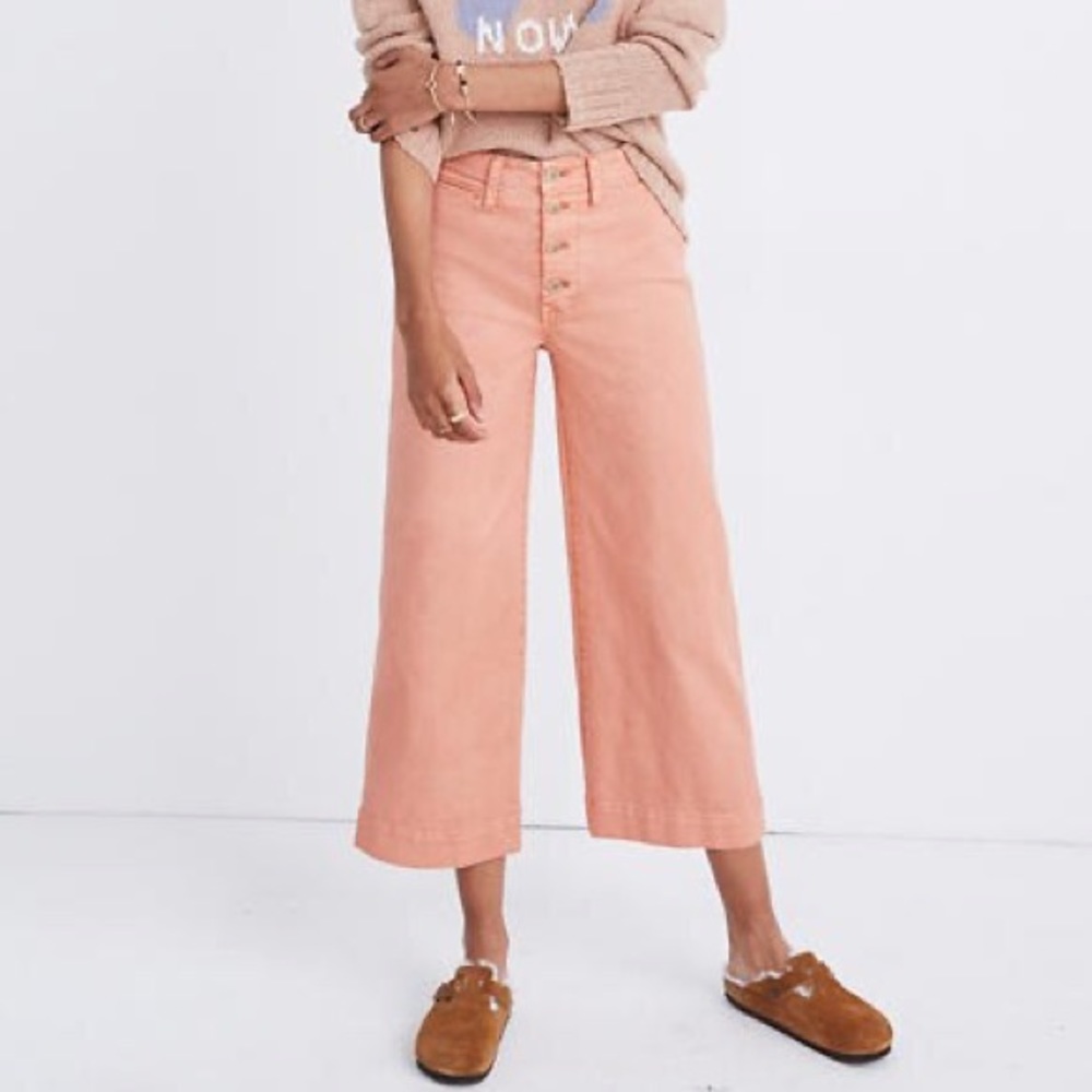 Madewell Emmett wide-leg crop pants: button-front